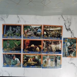 Vintage JP Topps Trading Cards Lot of 10 Jurassic Park Movie Cards Lot #13